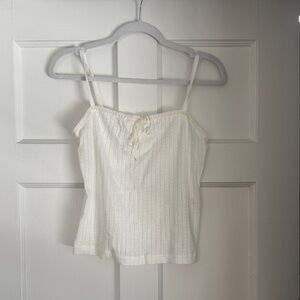 Doen Cream Lace-Trim Spaghetti Strap Camisole